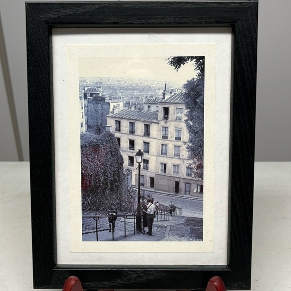 Picture Photo Framed People in the City with Cobblestone Streets - Picture 1 of 8